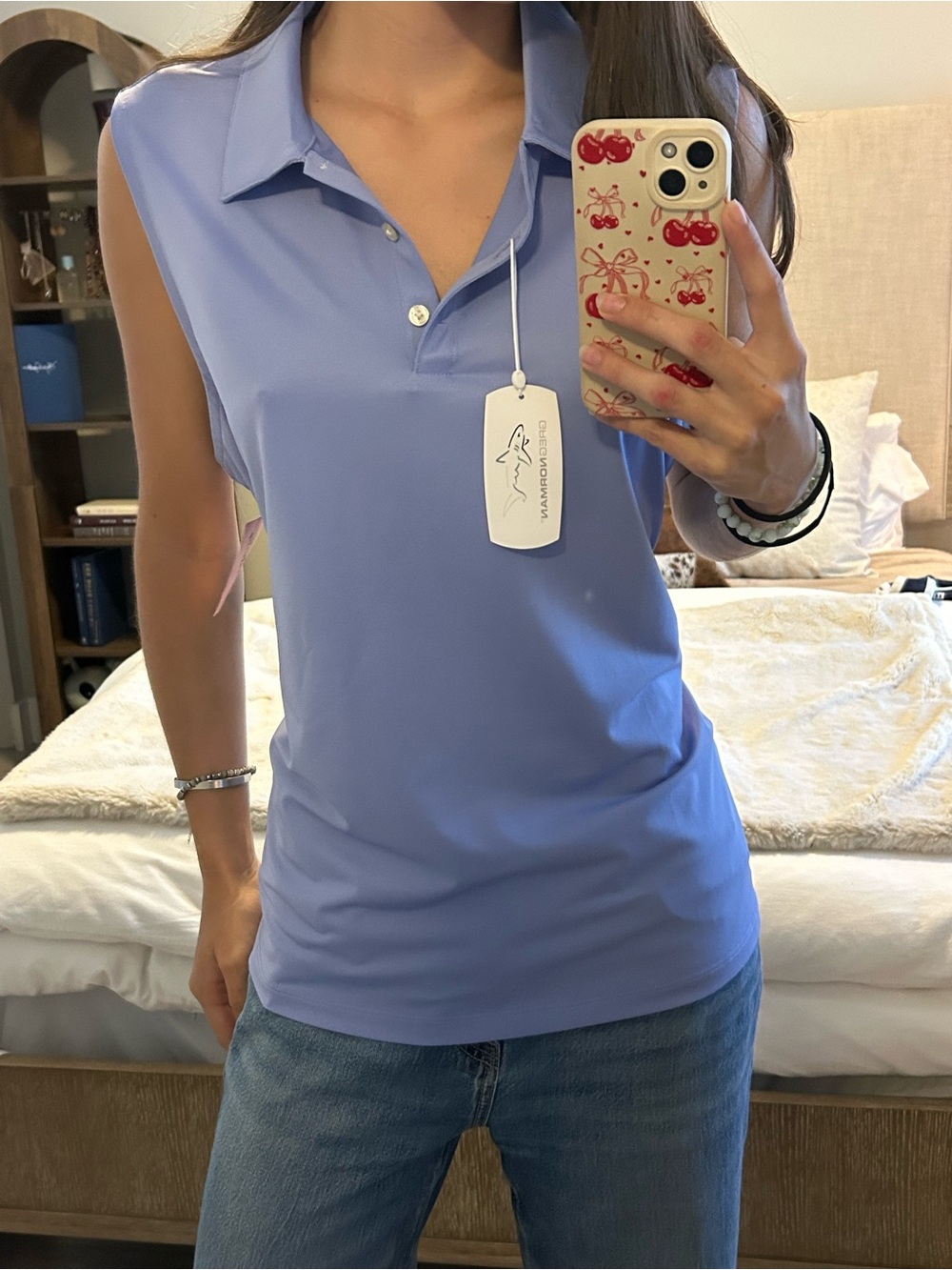 Greg Norman Collection Sleeveless Polo Tank in Light Periwinkle